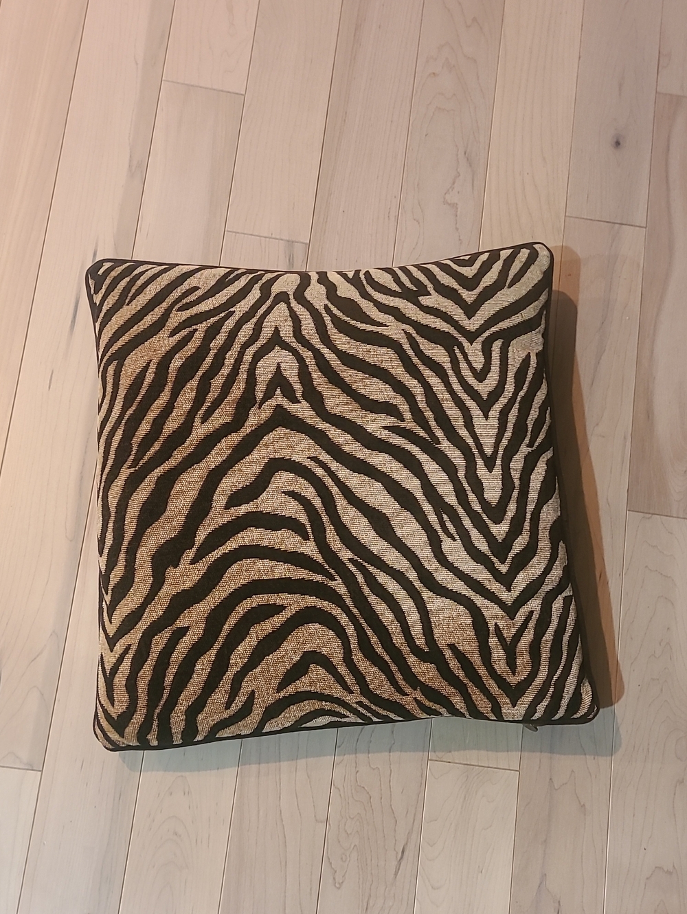 Pier 1 Brown and Beige Zebra-Print Accent Pillow